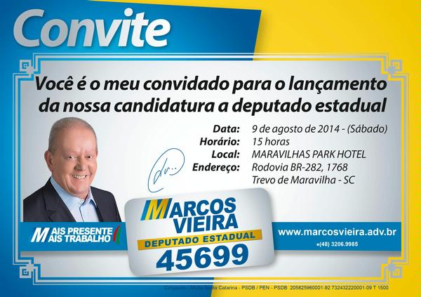  Marcos Vieira irá lançar sua candidatura em Maravilha