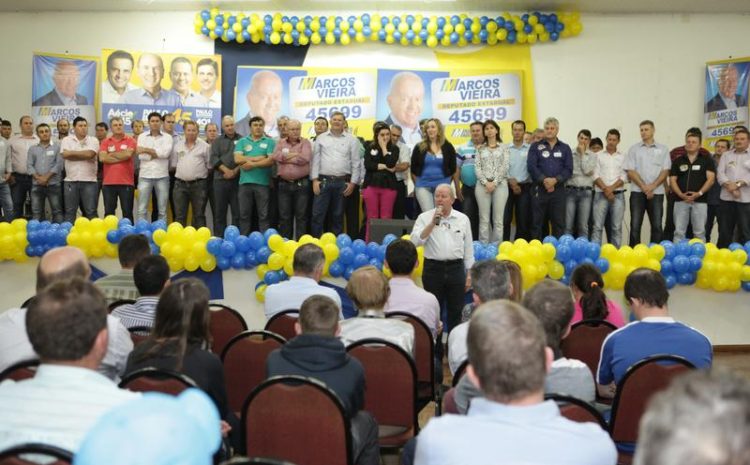  Evento de lançamento da candidatura de Marcos Vieira reúne 800 lideranças do Extremo-Oeste e Oeste